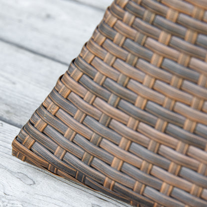 Garden Side Table Umbrella Stand Garden Furniture Terrace Pool Polyrattan Brown 54 x 54 x 55 cm