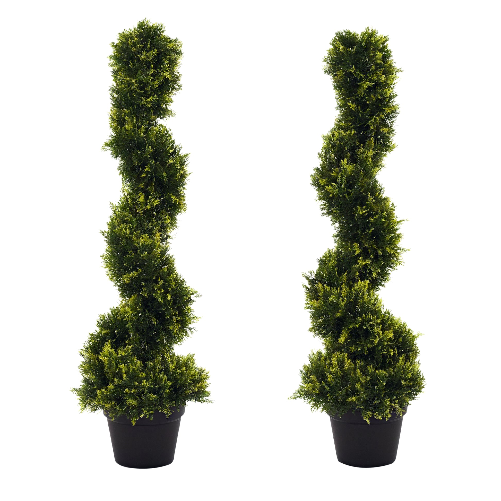 Set of 2 large artificial cedar trees 90 cm artificial plant, plastic artificial cedar plants in pots, spiral plant realistic for living room bedroom office garden modern decoration