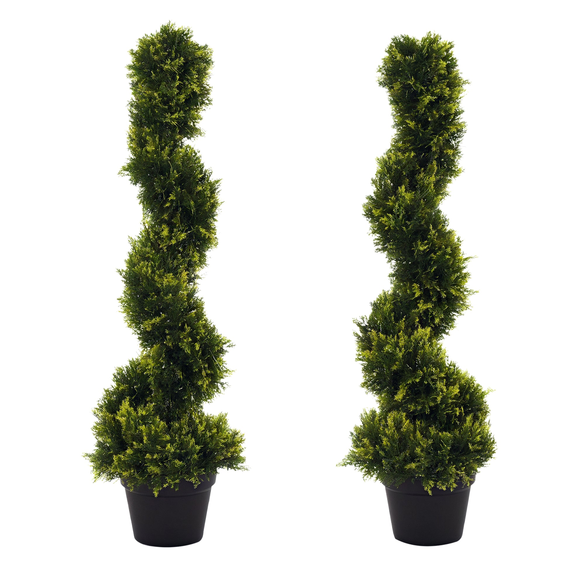 Set of 2 large artificial cedar trees 90 cm artificial plant, plastic artificial cedar plants in pots, spiral plant realistic for living room bedroom office garden modern decoration