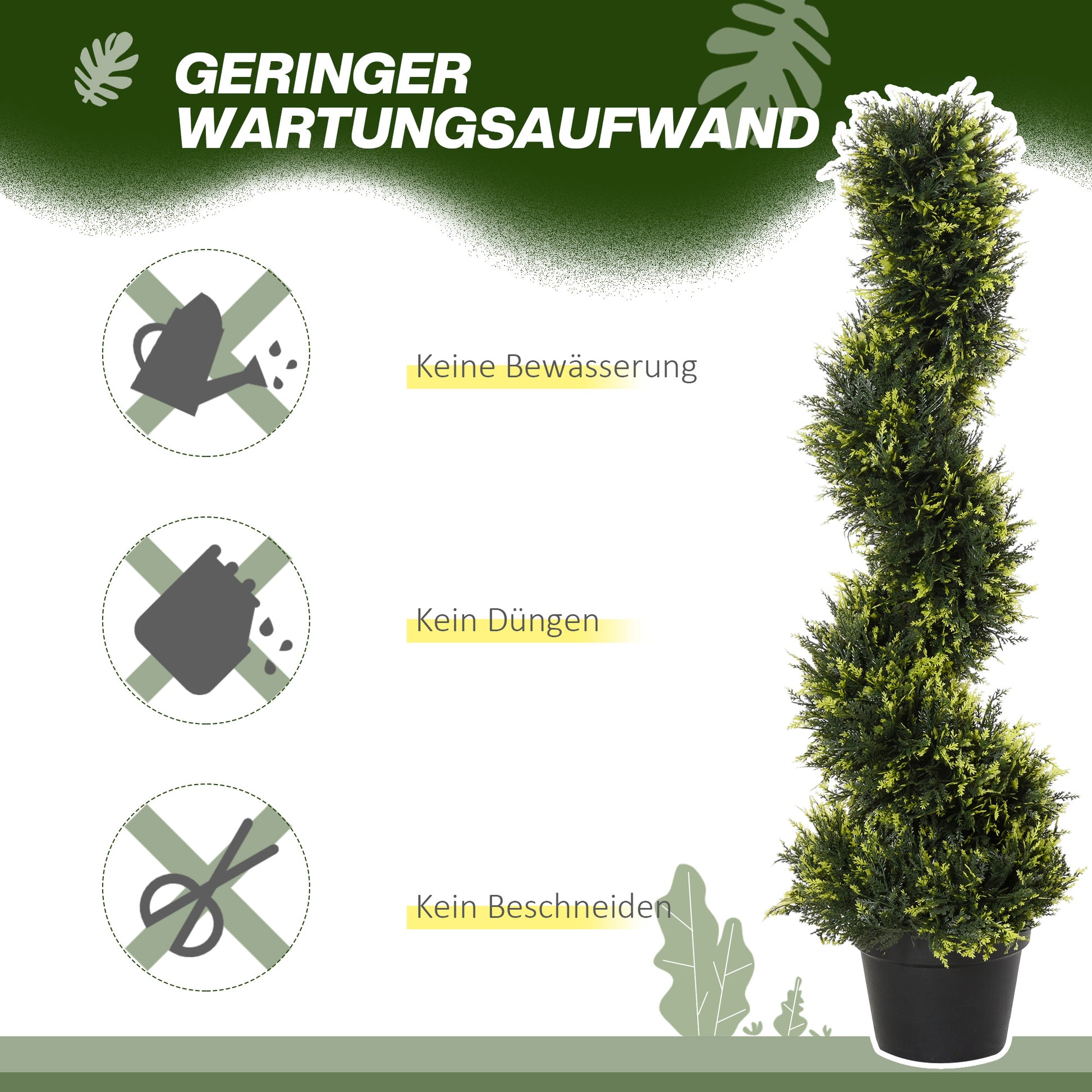 Set of 2 large artificial cedar trees 90 cm artificial plant, plastic artificial cedar plants in pots, spiral plant realistic for living room bedroom office garden modern decoration