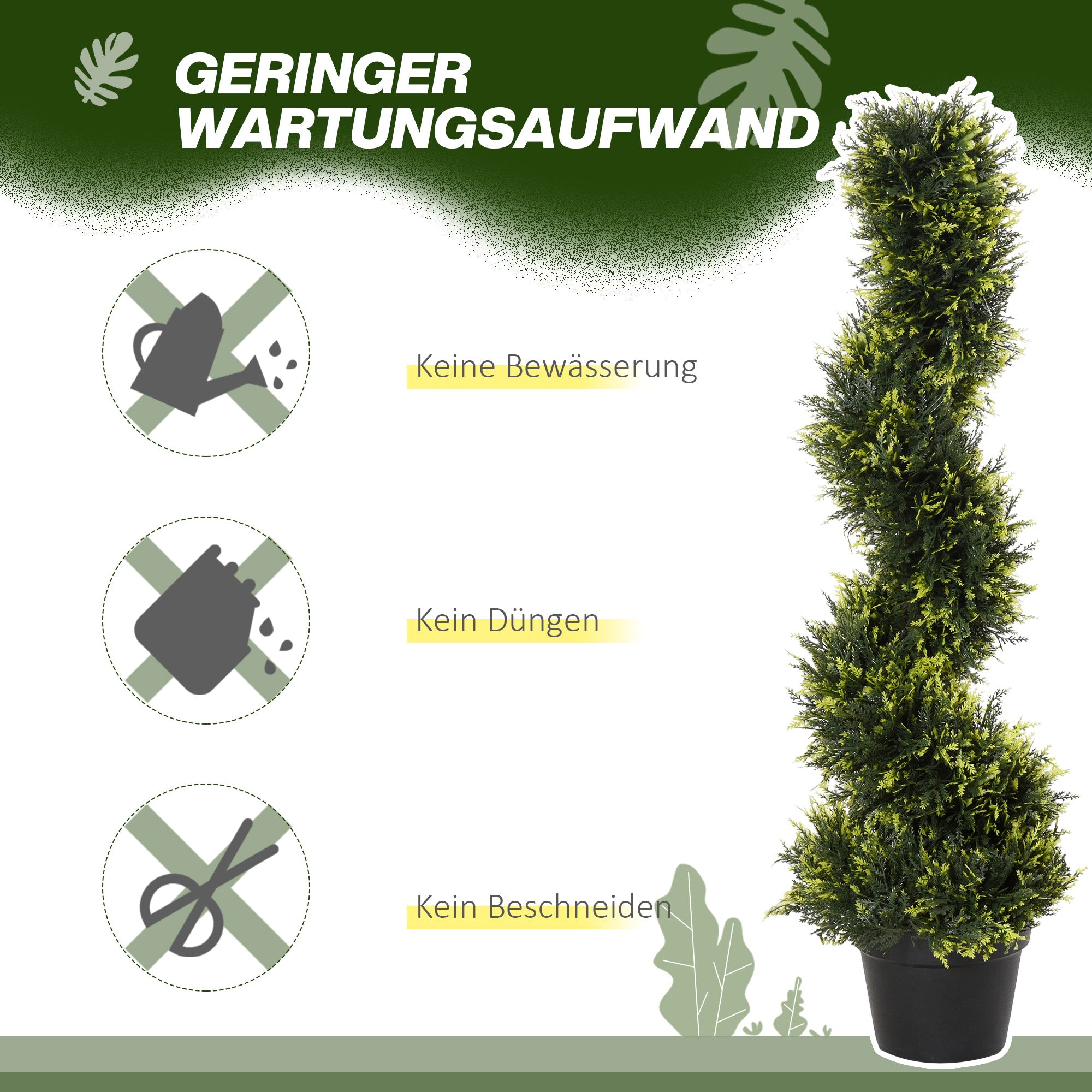 Set of 2 large artificial cedar trees 90 cm artificial plant, plastic artificial cedar plants in pots, spiral plant realistic for living room bedroom office garden modern decoration
