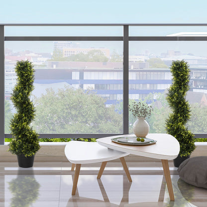 Set of 2 large artificial cedar trees 90 cm artificial plant, plastic artificial cedar plants in pots, spiral plant realistic for living room bedroom office garden modern decoration