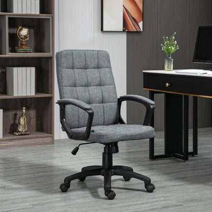 Office Chair Swivel Desk Chair with Adjustable Height and Armrests Modern Style 120 kg Load Capacity for Study 59x63x96-105.5 cm Dark Gray