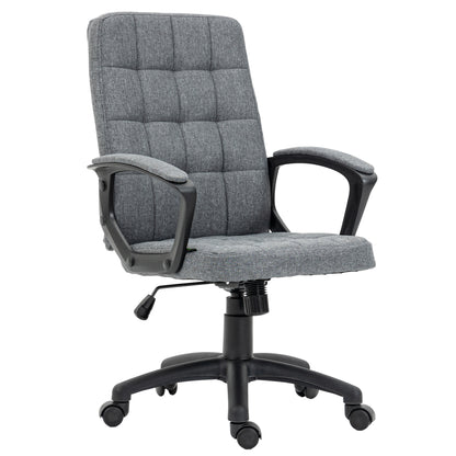 Office Chair Swivel Desk Chair with Adjustable Height and Armrests Modern Style 120 kg Load Capacity for Study 59x63x96-105.5 cm Dark Gray
