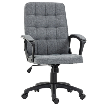Office Chair Swivel Desk Chair with Adjustable Height and Armrests Modern Style 120 kg Load Capacity for Study 59x63x96-105.5 cm Dark Gray