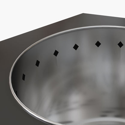 Fire Pit, Smokeless Table Fire, Fire Pit with Poker, Fire Basket for Garden, Camping, Patio, Metal, Black