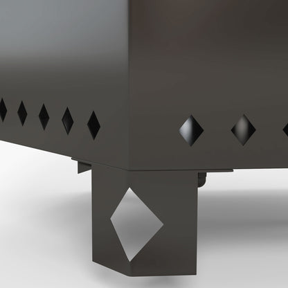 Fire Pit, Smokeless Table Fire, Fire Pit with Poker, Fire Basket for Garden, Camping, Patio, Metal, Black