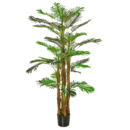 Artificial Palm Tree H.1.85m Artificial Tree Trunk Branches Lichen Leaves Grand Realism Pot Included