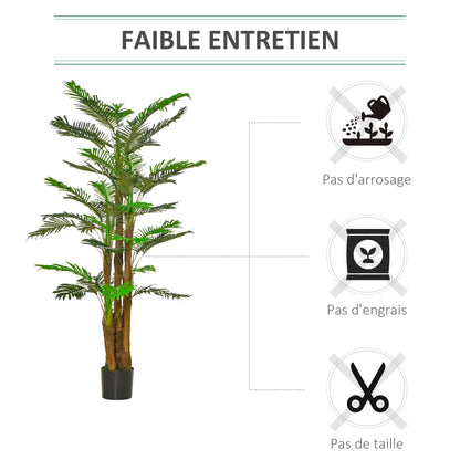 Artificial Palm Tree H.1.85m Artificial Tree Trunk Branches Lichen Leaves Grand Realism Pot Included