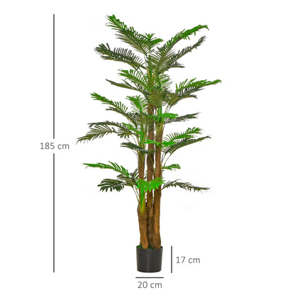 Artificial Palm Tree H.1.85m Artificial Tree Trunk Branches Lichen Leaves Grand Realism Pot Included