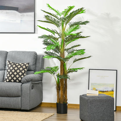Artificial Palm Tree H.1.85m Artificial Tree Trunk Branches Lichen Leaves Grand Realism Pot Included