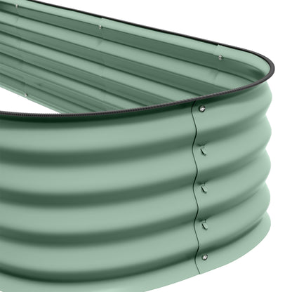 Raised Square Garden Planter Box in Modular Steel for Vegetables, Plants, Flowers, dim. 240 x 62 x 30 cm, Green