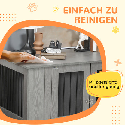 Home Dog Cage, Pet Cage, Indoor Dog House with Lock, Magnetic Door, Window Dog House, Dog Crate for Extra Large Dogs, Gray, 114 x 60 x 82 cm