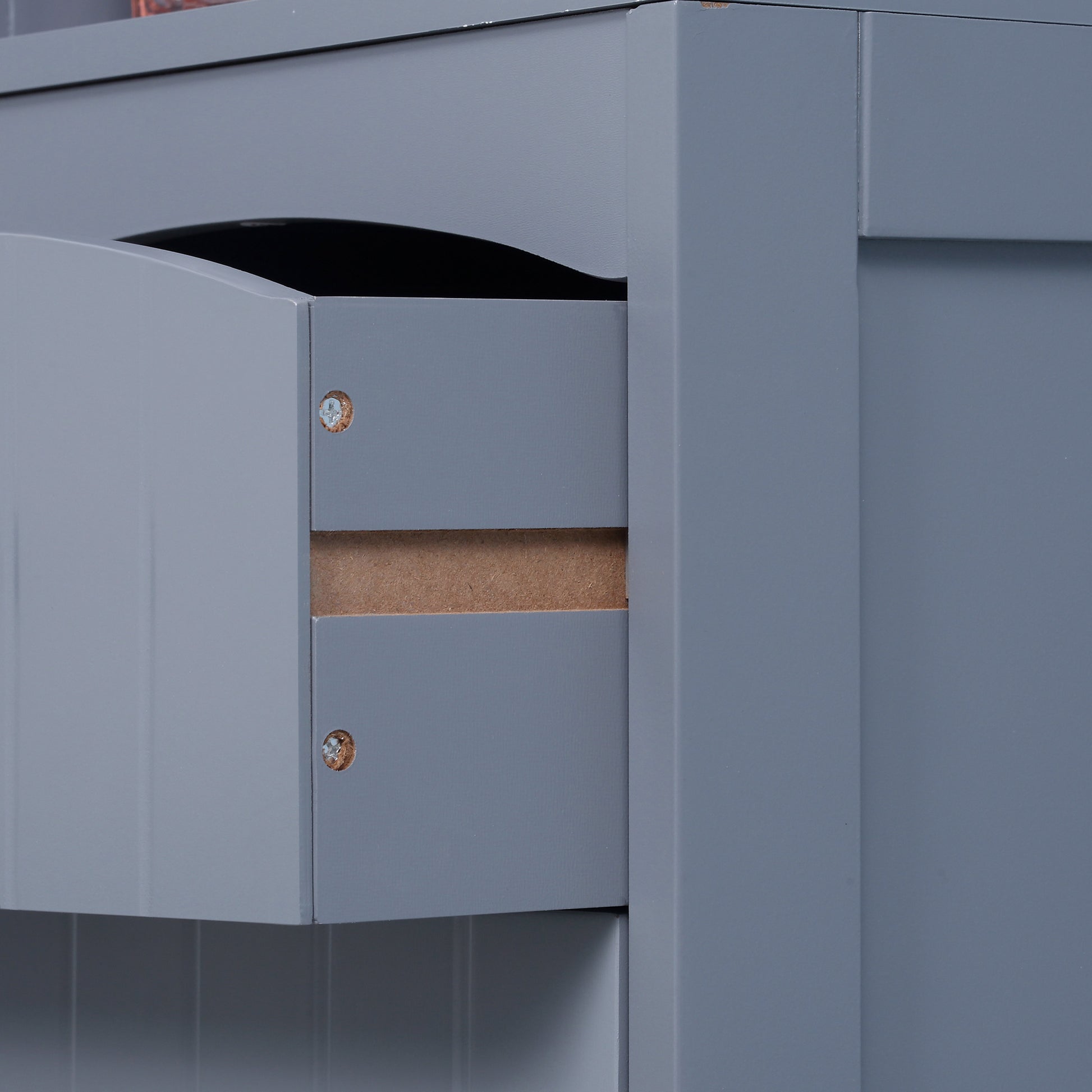Bathroom Column Unit Bathroom storage column with shelf and drawer, cupboard 34L x 24W x 170H cm Gray