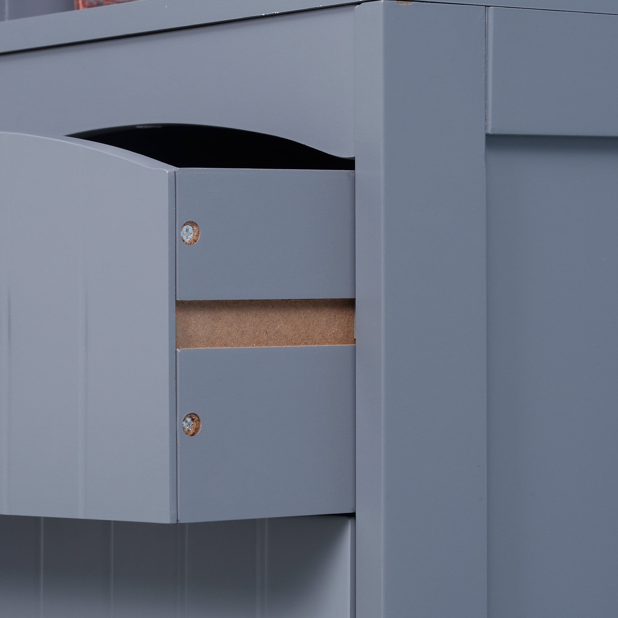 Bathroom Column Unit Bathroom storage column with shelf and drawer, cupboard 34L x 24W x 170H cm Gray