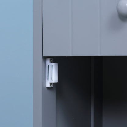 Bathroom Column Unit Bathroom storage column with shelf and drawer, cupboard 34L x 24W x 170H cm Gray