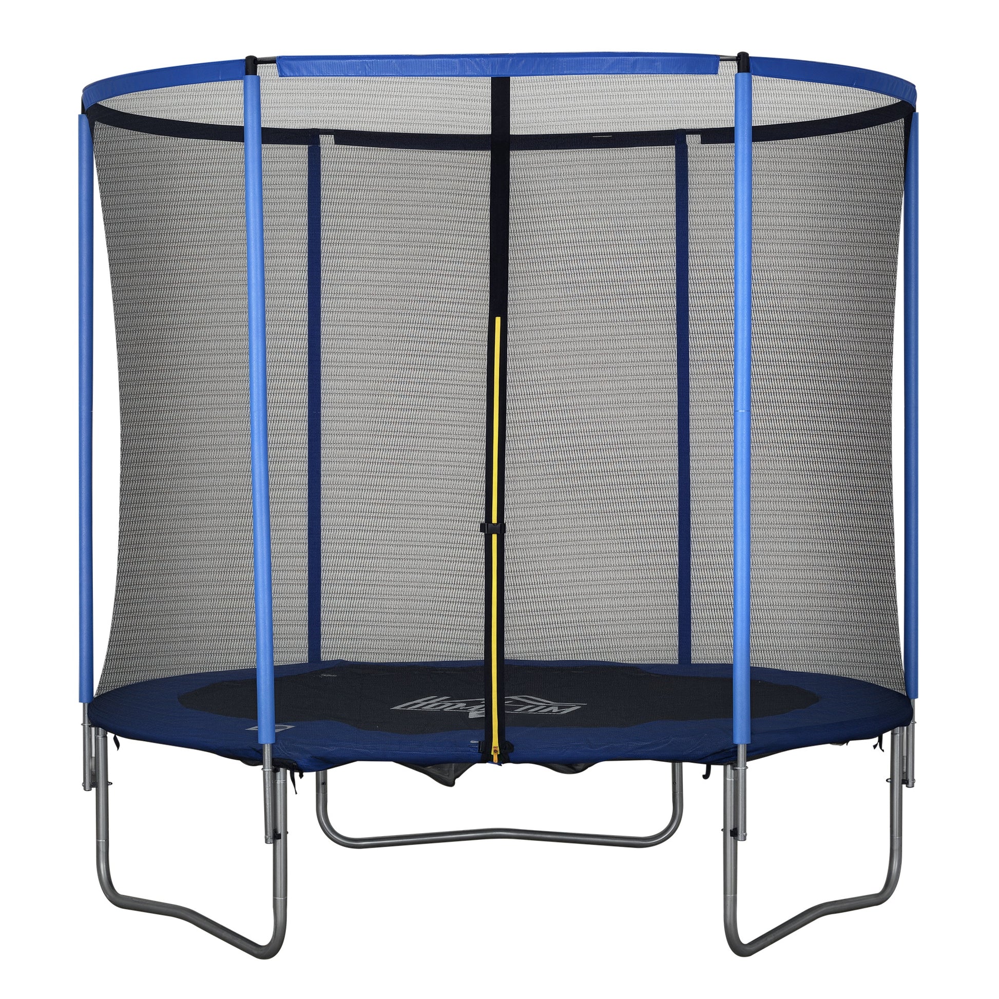 Trampoline with Safety Net Garden Trampoline for Indoor and Outdoor Use Fitness Trampoline for Kids and Adults Steel Blue+Black up to 250 lbs Ø244 x 240H cm
