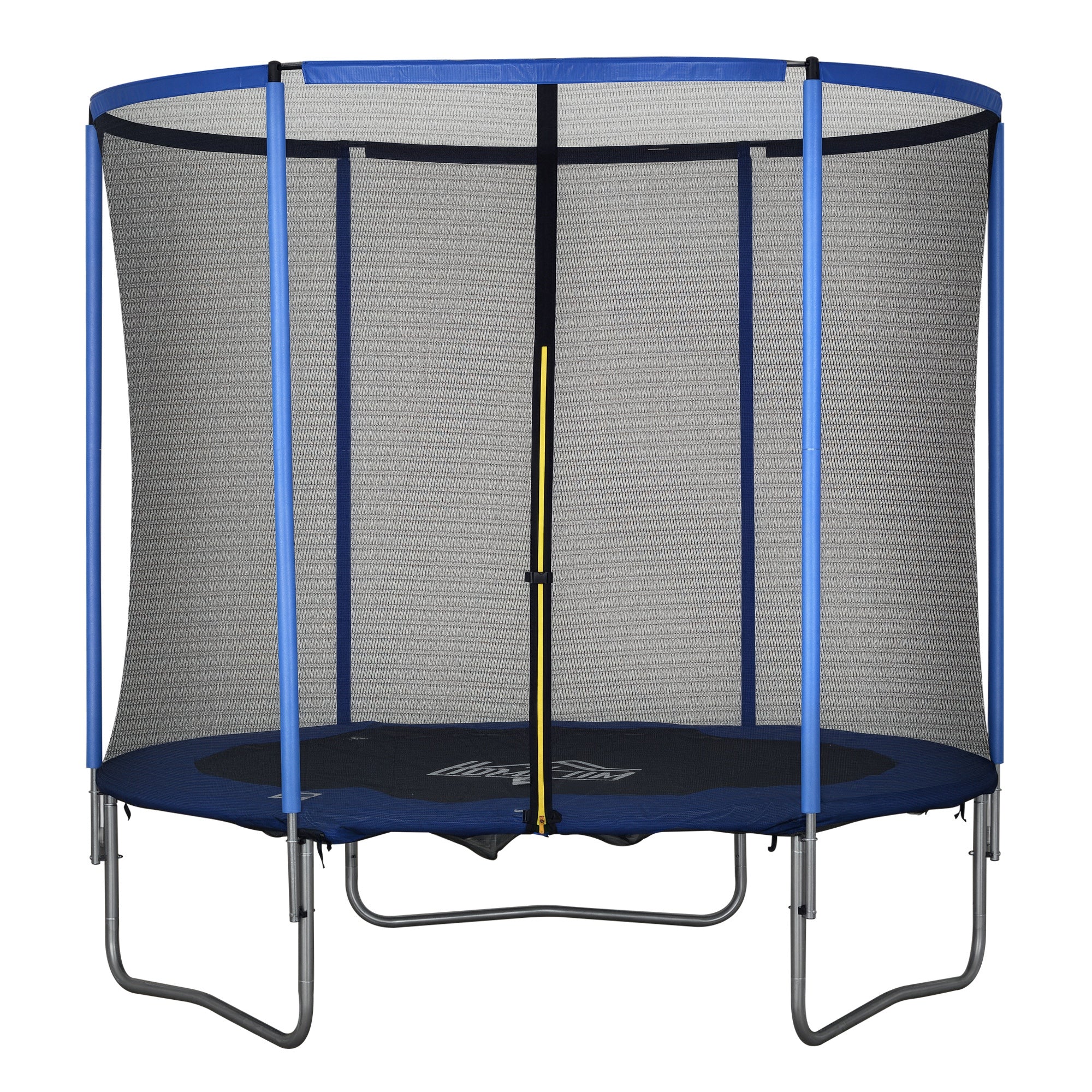 Trampoline with Safety Net Garden Trampoline for Indoor and Outdoor Use Fitness Trampoline for Kids and Adults Steel Blue+Black up to 250 lbs Ø244 x 240H cm