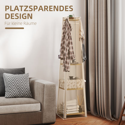 Coat Rack, Clothes Stand with 8 Hooks, 4 Levels, Steel Jacket Stand for Clothing, Hats, Entryway, Hallway, 34 x 34 x 170 cm, White