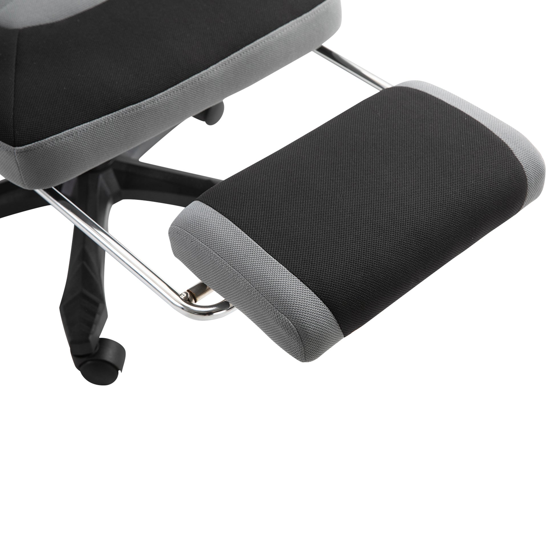 Office Chair Gaming Chair Adjustable Height Swivel Casters Footrest Mesh Fabric 58L x 63W x 112-122H cm Gray Black