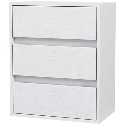 3-Drawer Modern Dresser for Bedroom and Hallway, Particle Board Dresser, 40x30x50.5 cm, White