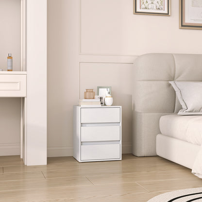 3-Drawer Modern Dresser for Bedroom and Hallway, Particle Board Dresser, 40x30x50.5 cm, White