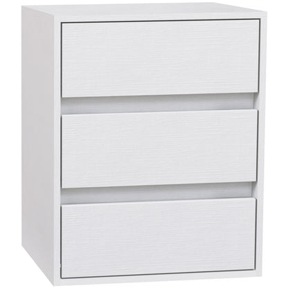 3-Drawer Modern Dresser for Bedroom and Hallway, Particle Board Dresser, 40x30x50.5 cm, White