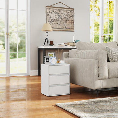 3-Drawer Modern Dresser for Bedroom and Hallway, Particle Board Dresser, 40x30x50.5 cm, White