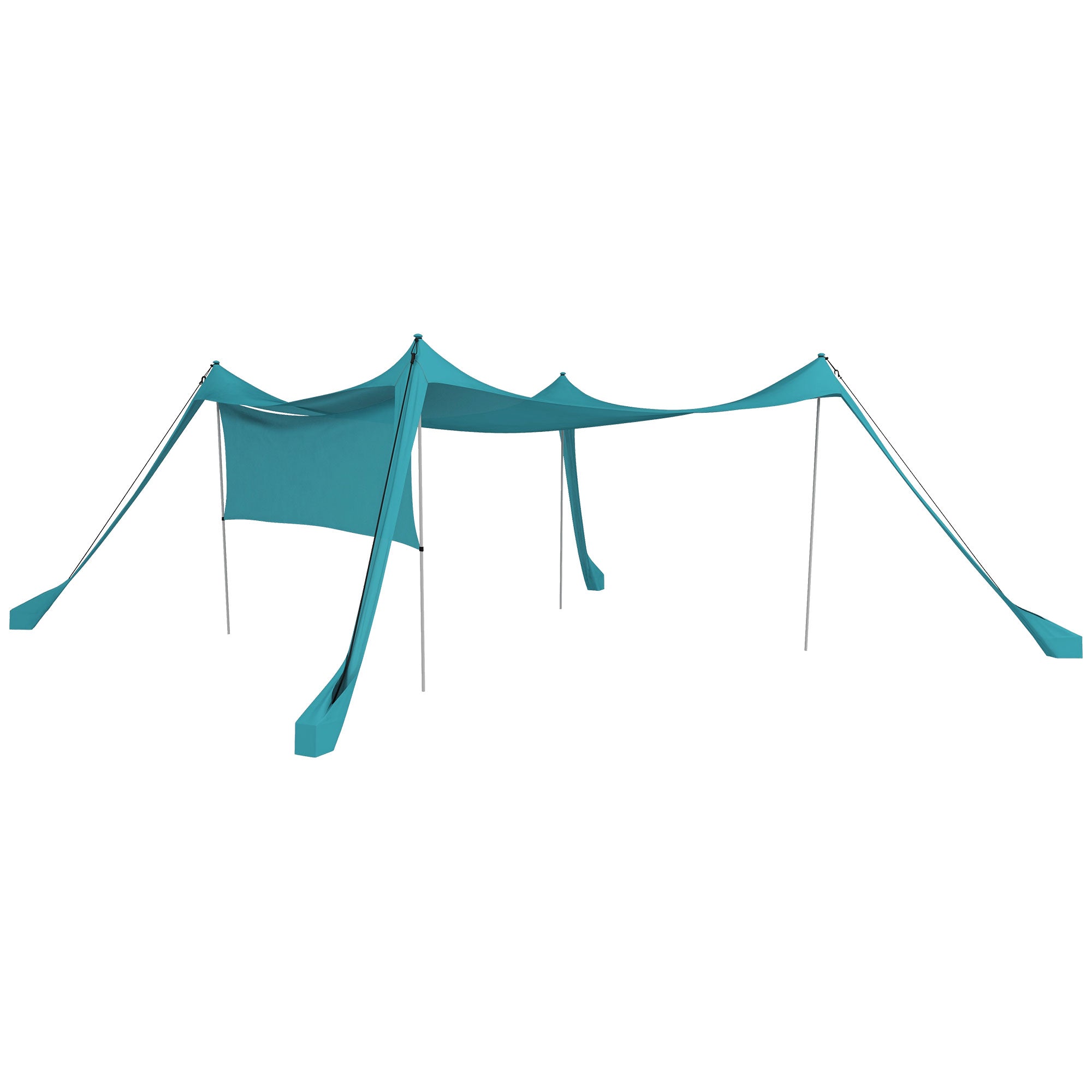 Sunshade Sail Sun Sail Waterproof Weather Protection with Steel Poles, Shovel, Carry Bag, for Camping, Travel, Picnics 3 x 3 x 2 m, Sky Blue