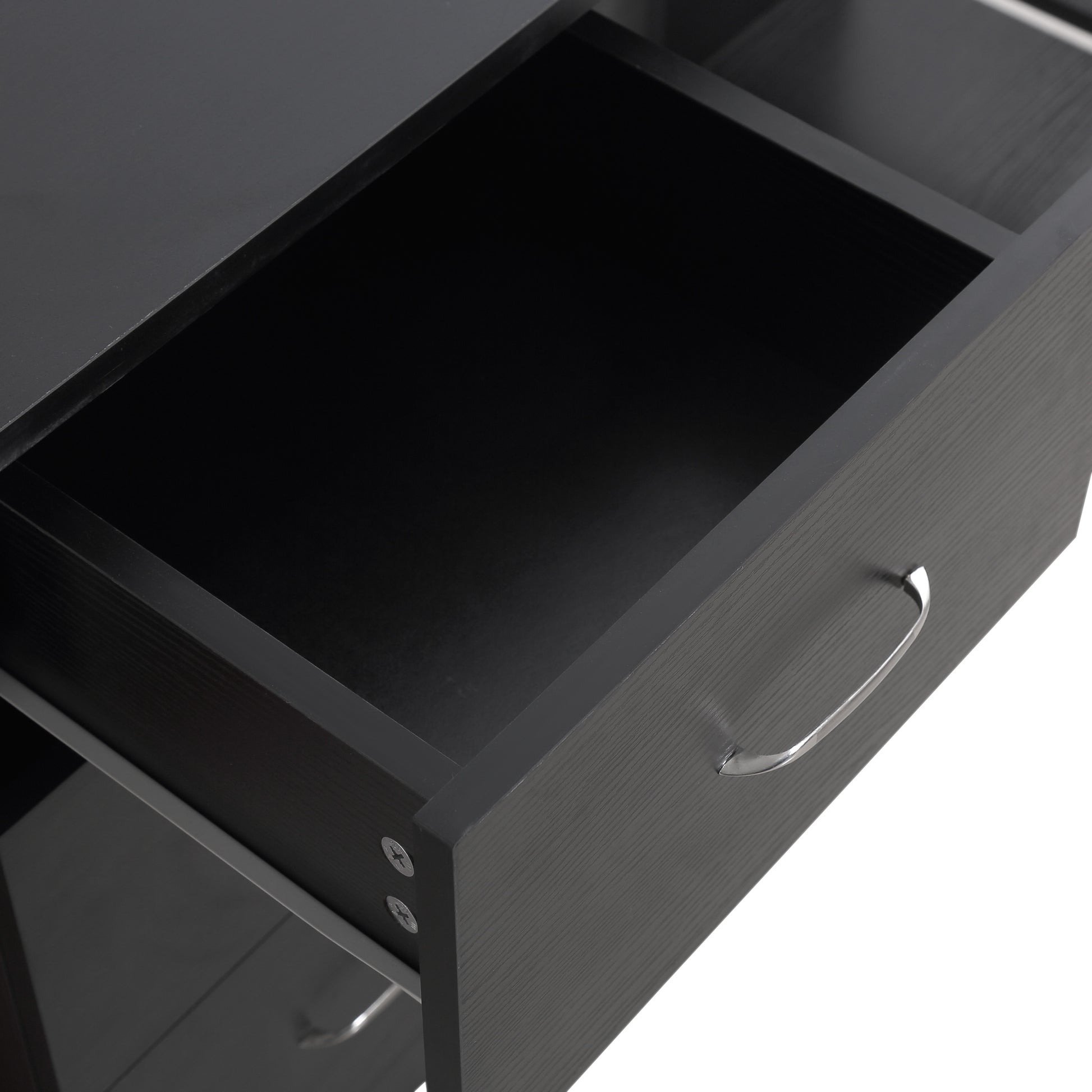 Desk with Storage, Computer Table 120 x 50 cm, Computer Desk with Shelves and Drawers, for Small Spaces, Bedroom, Black