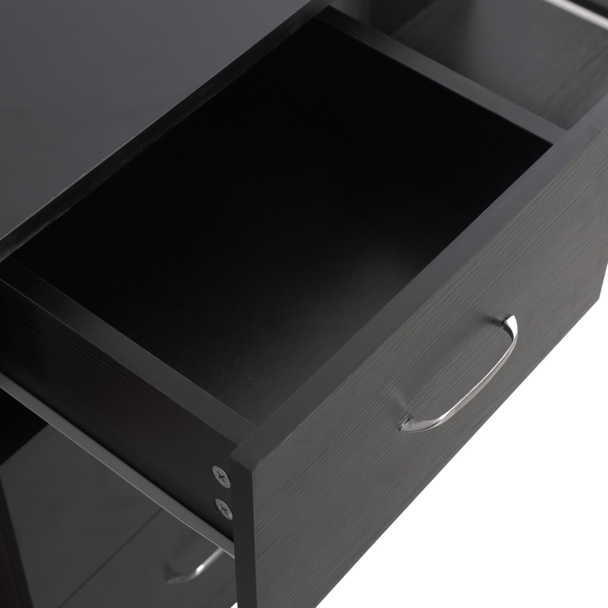 Desk with Storage, Computer Table 120 x 50 cm, Computer Desk with Shelves and Drawers, for Small Spaces, Bedroom, Black