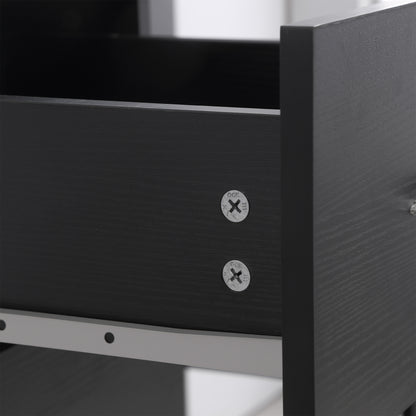 Desk with Storage, Computer Table 120 x 50 cm, Computer Desk with Shelves and Drawers, for Small Spaces, Bedroom, Black