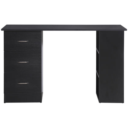 Desk with Storage, Computer Table 120 x 50 cm, Computer Desk with Shelves and Drawers, for Small Spaces, Bedroom, Black
