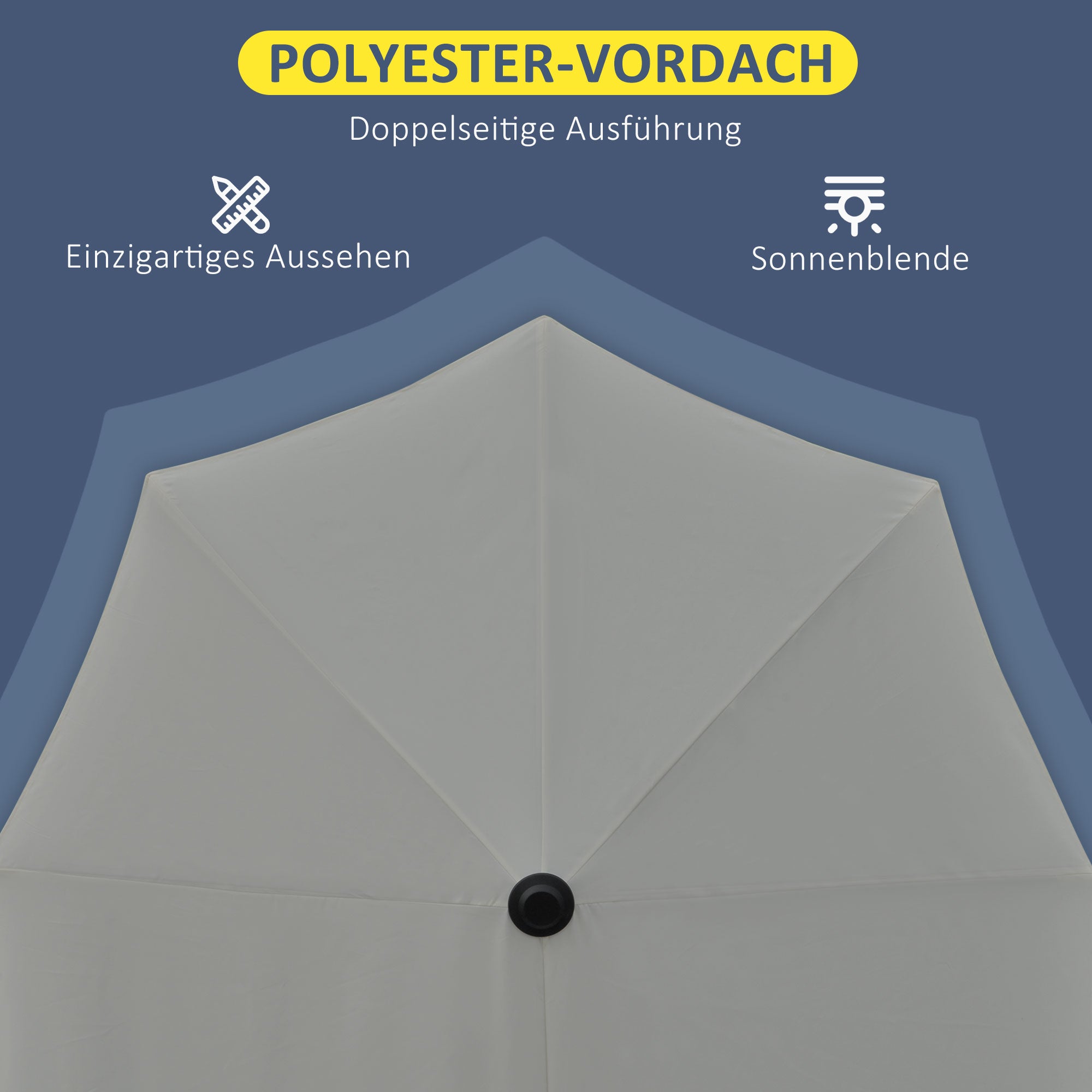 2 x 2 m Half-Round Sun Umbrella Balcony Umbrella with Bracket water-repellent for Gardens Terraces Yards 100% Polyester Dark Gray