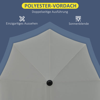 2 x 2 m Half-Round Sun Umbrella Balcony Umbrella with Bracket water-repellent for Gardens Terraces Yards 100% Polyester Dark Gray