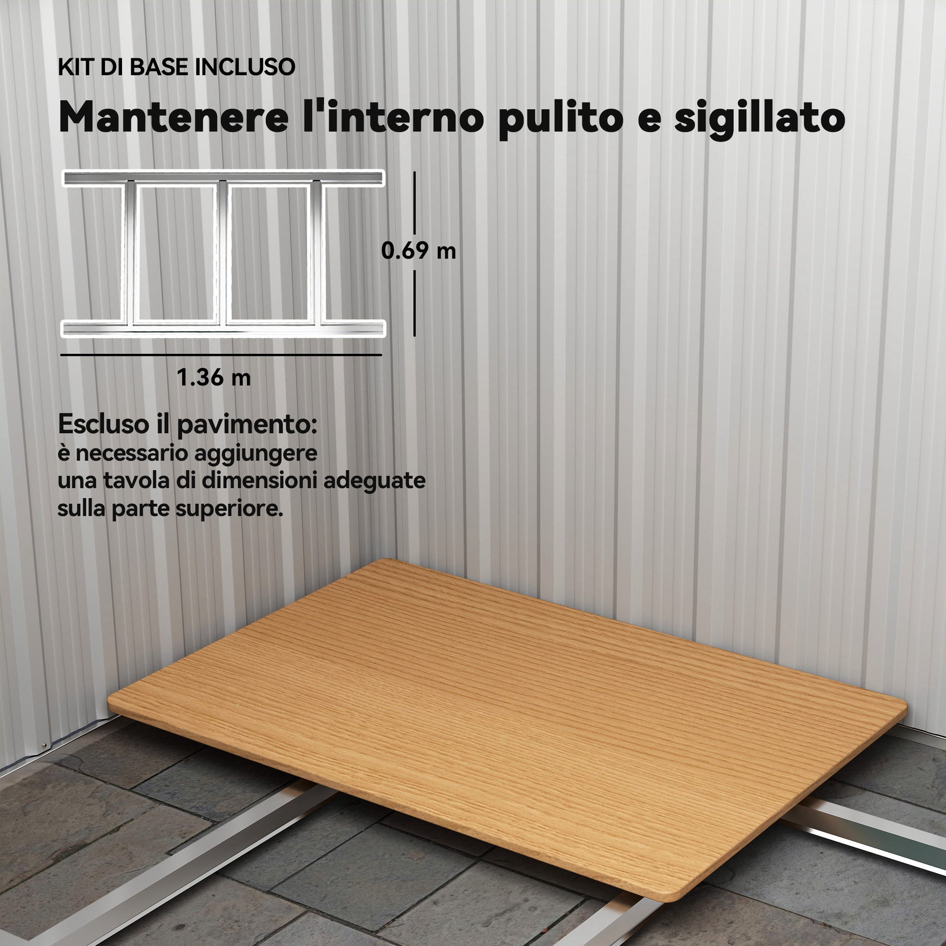 1.7m² Garden Shed in Galvanized Steel with 4 Air Vents, Tool Shed with Sloping Roof, Sliding Door, 152x132x188 cm, Green