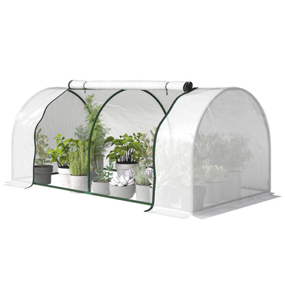 PE Reinforced Film Greenhouse, Winter-Resistant Steel Tunnel for Balcony & Garden, Tomato Greenhouse 78.7 x 39.4 x 31.5 in (200 x 100 x 80 cm) — White
