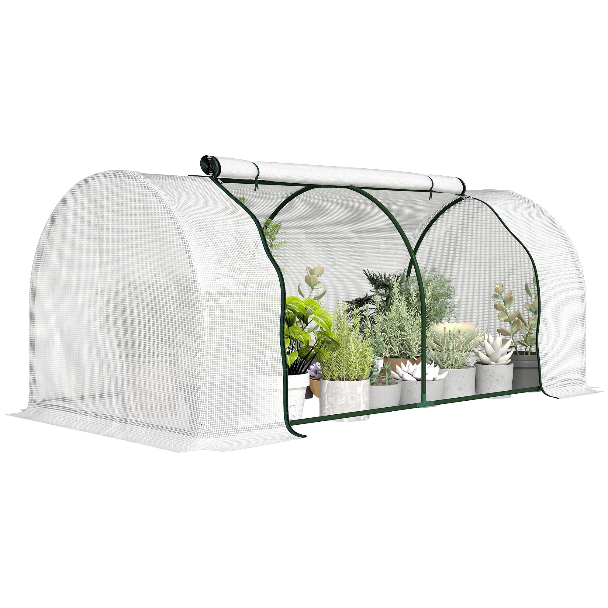 PE Reinforced Film Greenhouse, Winter-Resistant Steel Tunnel for Balcony & Garden, Tomato Greenhouse 78.7 x 39.4 x 31.5 in (200 x 100 x 80 cm) — White