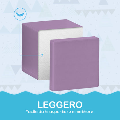 Set of 12 Soft Toy Cubes for Kids 12-36 Months, Foam Blocks for Kids, Soft Constructions in PU and EPE, 20x20x20 cm, Dark Multicolor