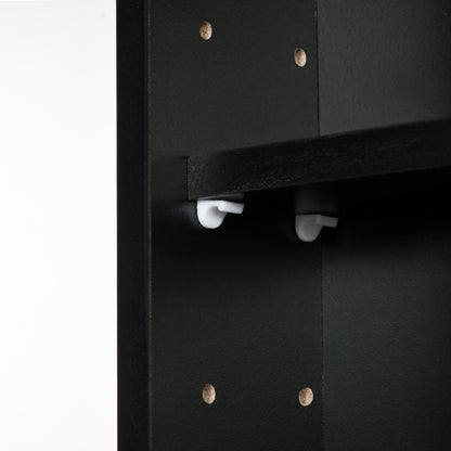 Wall Display Cabinet with Adjustable Shelves and 2 Sliding Glass Doors for Collections Perfumes Decorative Figures 31.5x3.7x23.6 inches Black