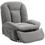 Recliner Chair, TV Chair with Reclining Function, Rocking Function, Swivel TV Chair with Footrest, Side Pocket, Chenille Look for Living Room, up to 150 kg, Dark Gray