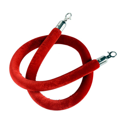 Queue Barrier Queue Separation Posts with Red Velvet Ropes Stainless Steel Φ32 x 95CM Silver
