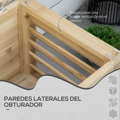 Outdoor Garden Chest 155L Storage Trunk with Galvanized Metal Lid and Slatted Design for Garden Terrace Balcony 110x50x50 cm Natural Wood