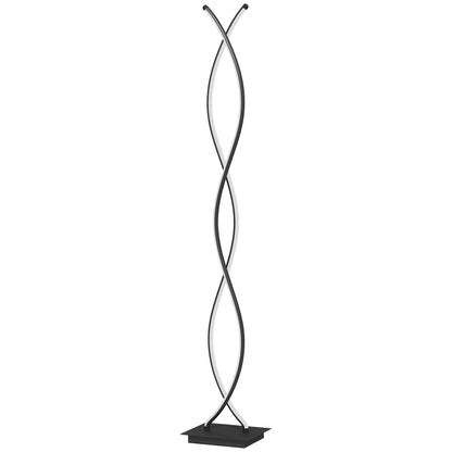 Floor Lamp for Living Room, Modern Spiral Design Floor Lamp with 3 Adjustable Brightness Levels, Foot Switch Floor Lamp for Living Room, Bedroom, Black