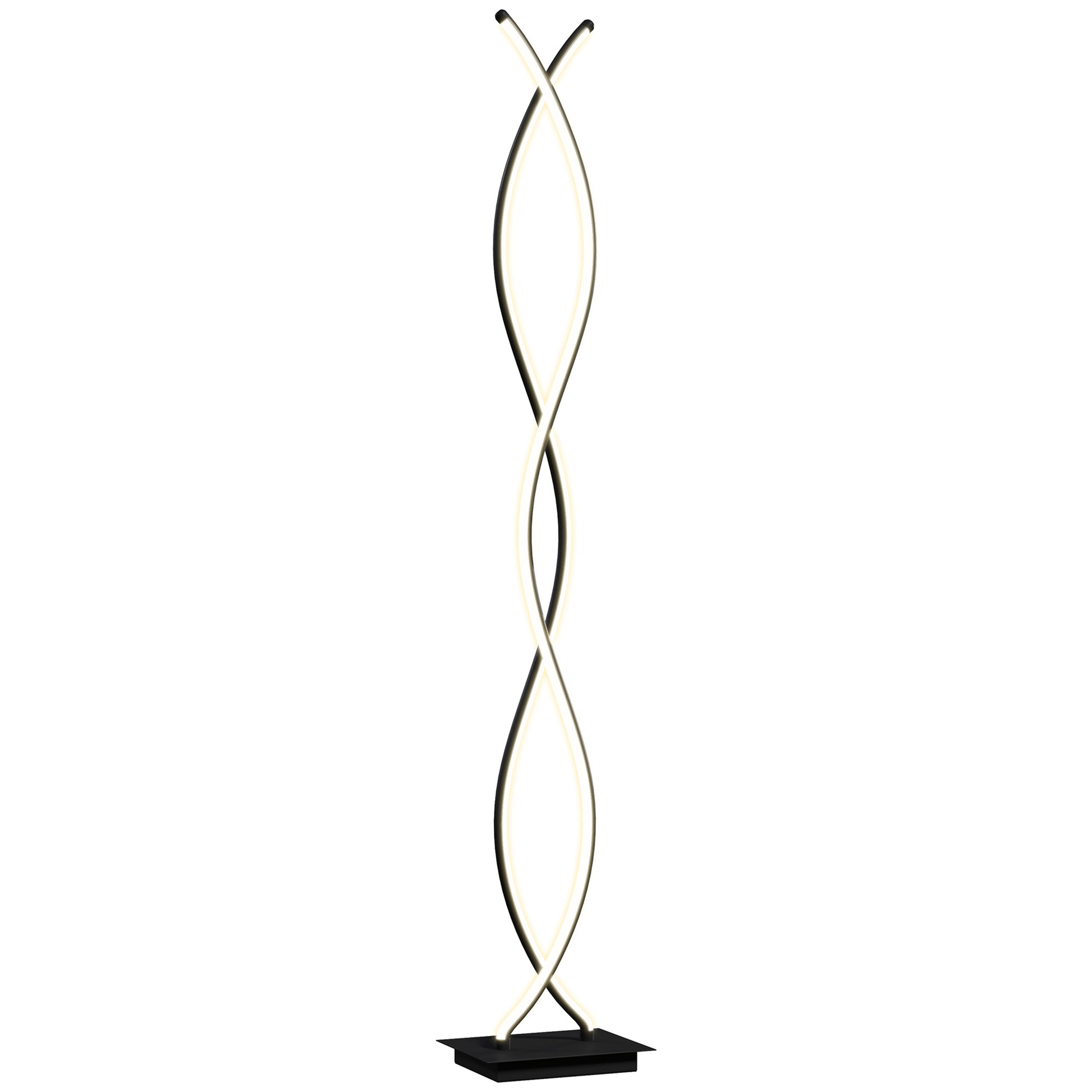 Floor Lamp for Living Room, Modern Spiral Design Floor Lamp with 3 Adjustable Brightness Levels, Foot Switch Floor Lamp for Living Room, Bedroom, Black