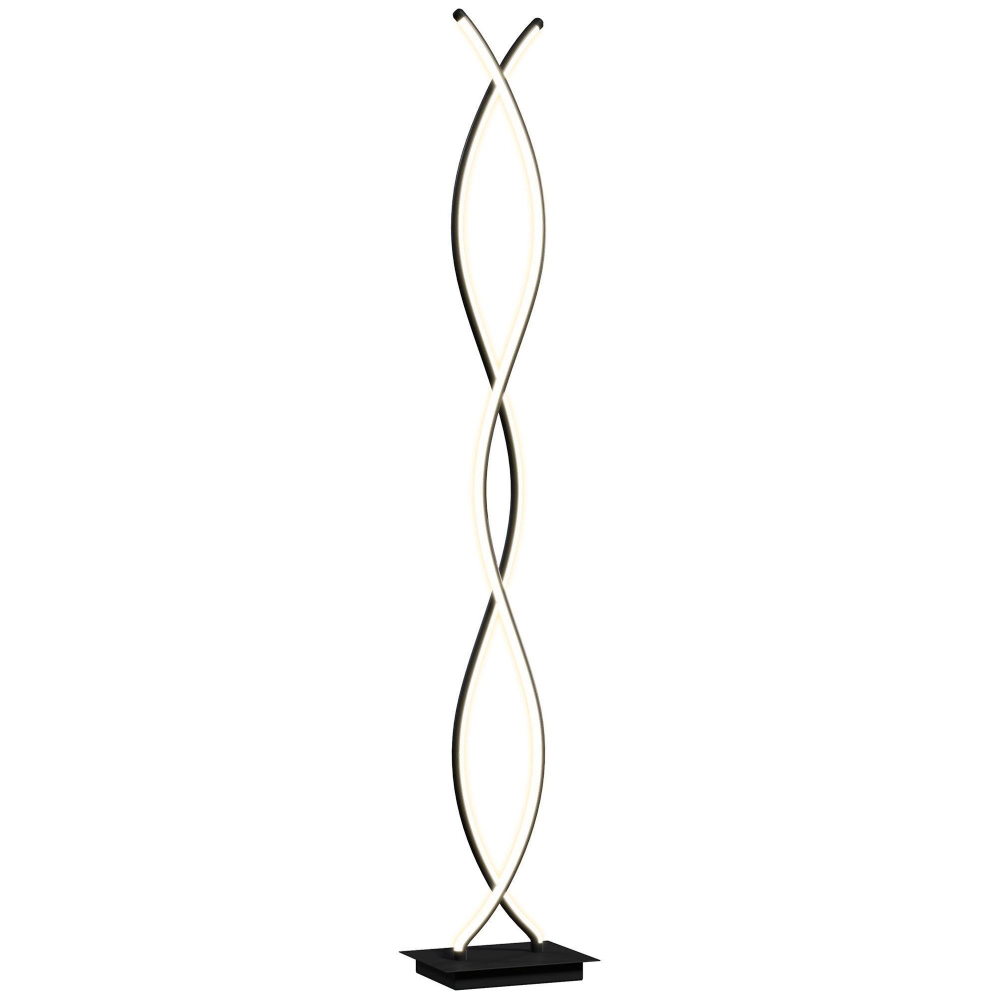 Floor Lamp for Living Room, Modern Spiral Design Floor Lamp with 3 Adjustable Brightness Levels, Foot Switch Floor Lamp for Living Room, Bedroom, Black
