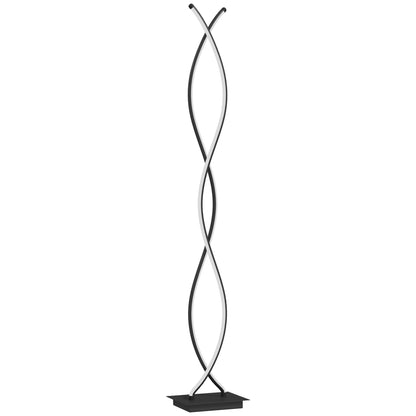 Floor Lamp for Living Room, Modern Spiral Design Floor Lamp with 3 Adjustable Brightness Levels, Foot Switch Floor Lamp for Living Room, Bedroom, Black