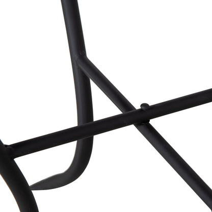 Round Garden Table with Ceramic Mosaic Top, Metal Frame, Ø35.5x53.5cm, Blue and White