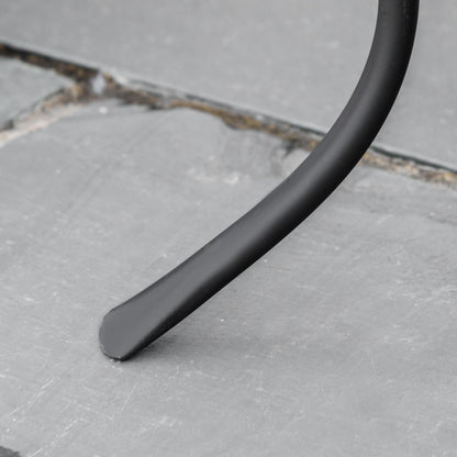 Round Garden Table with Ceramic Mosaic Top, Metal Frame, Ø35.5x53.5cm, Blue and White