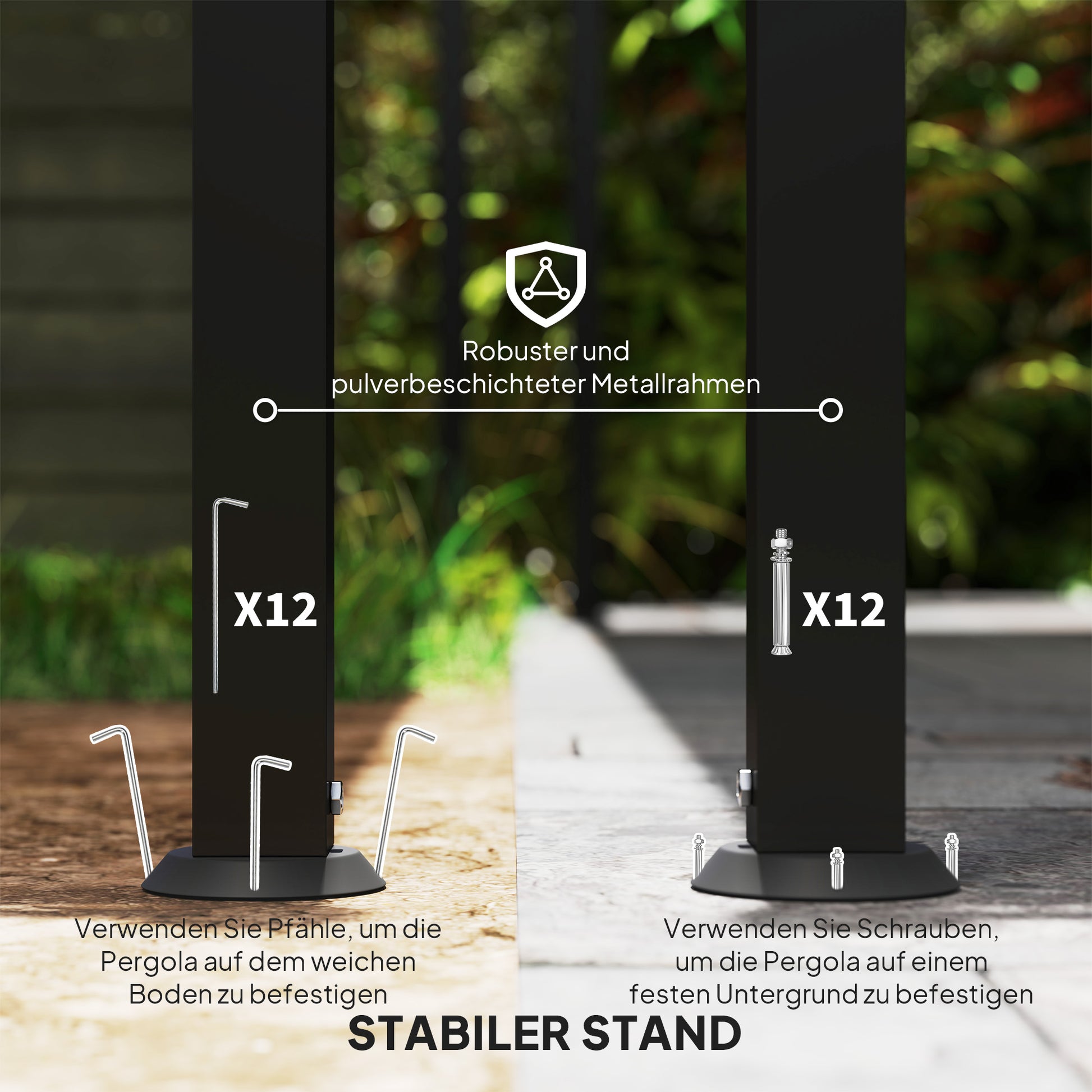 Lean-to Pergola with Roof, Water-Resistant Canopy Awning, Freestanding Garden Pavilion Patio Gazebo Shade for Terrace Garden Approx. 3x5x2.5 m Dark Gray